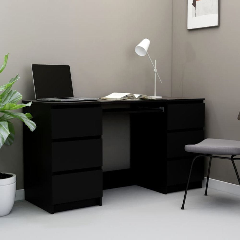 Petromila vidaXL Písací stôl, čierny 140x50x77 cm, drevotrieska